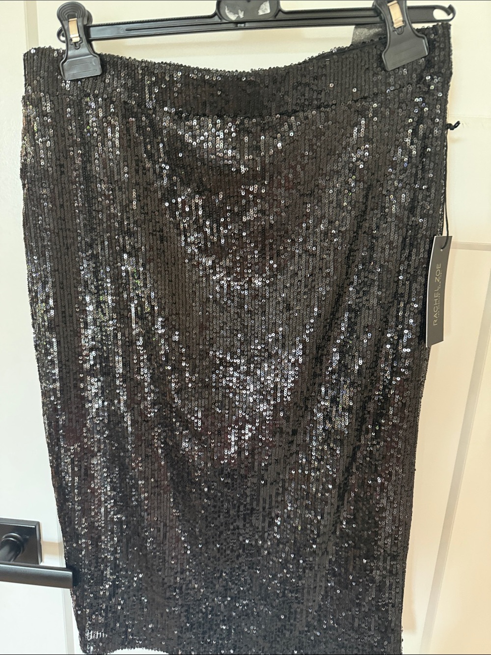 Rachel Zoe Black Sequin Pencil Skirt